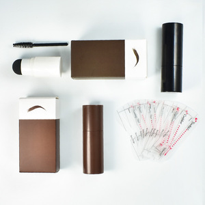 Poudre de cheveux hautement pigmentée imperméable sans Logo pour kit de mise en forme d'impression de pochoir de timbre de sourcil Poudre de définition de <span class=keywords><strong>sourcils</strong></span> d'apparence naturelle - Product Image 1
