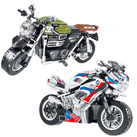 Modèle de moto et de voiture City Tech MOC Racing Moto Bike Vehicle DIY Bricks Sets 2 Styles Building Blocks Assembled Toys for Kids