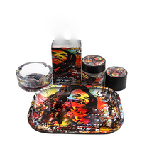 Kit pour fumer Sac à tabac avec pot de cachette Machine à rouler les cigarettes Plateau roulant Accessoires pour fumer