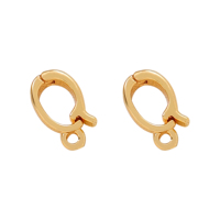 Connecteurs simples en laiton plaqué or 18 carats, fermoirs ronds 11*7mm pour la fabrication de bijoux et colliers