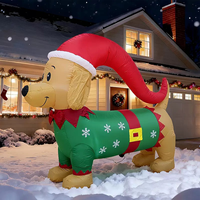 Décoration de Noël gonflable en forme de boîte cadeau pour chien, Père Noël en tissu Oxford, mignonne, pour fêtes, événements, maison, jardin, durable, imperméable