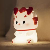 Veilleuse LED Kawaii en forme de dragon, moderne, en silicone, rechargeable, à commande tactile, alimentée par batterie, pour chambre à coucher