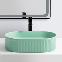 Articles sanitaires en céramique au-dessus du comptoir bassin de flûte d'art blanc pour salle de bain