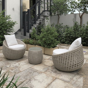 Ensemble <span class=keywords><strong>de</strong></span> salon <span class=keywords><strong>de</strong></span> <span class=keywords><strong>jardin</strong></span> 3 pièces avec coussins, table basse et chaises en rotin tressé, <span class=keywords><strong>canapé</strong></span> <span class=keywords><strong>de</strong></span> <span class=keywords><strong>jardin</strong></span> - Product Image 2