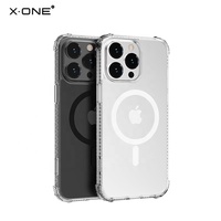 Coque de téléphone magnétique antichoc X-ONE Dropguard Pro hybride TPU PC transparente cristalline pour iPhone 17 16 15 Pro Max, anti-jaunissement