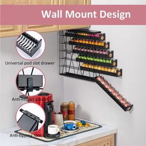 Porte-dosette <span class=keywords><strong>Nespresso</strong></span> 60 capsules de grande capacité Supports de <span class=keywords><strong>rangement</strong></span> en métal ultra-efficaces à 6 niveaux <span class=keywords><strong>Rangement</strong></span> d'angle peu encombrant - Product Image 5