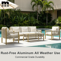 Hochwertige Korrosionsbeständige Outdoor-Terrassenmöbel Aluminiumrahmen Modernes Sofa-Set für den Strandbereich