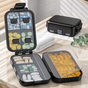 Organisateur de médicaments portable, boîte de rangement pour pilules en plastique à 3 couches, sans BPA, boîte à pilules de voyage - Product Image 6