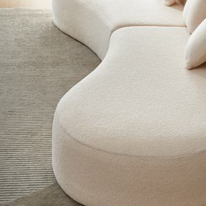 หมอนโซฟาผ้า lambswool หุ้มสี่เหลี่ยม3ที่นั่งสไตล์โมเดิร์นร่วมสมัยสีเบจสำหรับห้องนอนห้องนั่งเล่น - Product Image 4