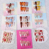 Ongles à presser longs style stiletto OEM ODM, logo personnalisé, acrylique, couverture complète, vente en gros pour les distributeurs de produits de beauté