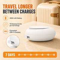 Nettoyeur de Retainers Ultrasonique Portable, Nettoyage Quotidien en 5 Min, Nettoyage en Profondeur en 10 Min, 4000 mAh, 14 Cycles, IPX7, Réservoir en Acier 304, Nettoyeur de Gouttières Dentaires de Voyage
