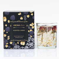 Bougie parfumée artisanale en gel de fleurs séchées - Pot en verre écologique pour anniversaire, mariage, Noël et Pâques, décoration de la maison