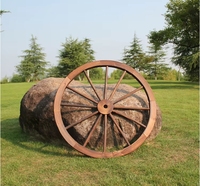 Performance à coût élevé 60CM roues de chariot en bois Antique décoration murale ferme rustique décoration de la maison accessoires de mariage