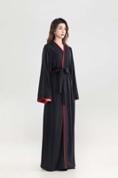 Abaya Kimono Ouverte pour Femmes Musulmanes, Modèle Unique avec Ceinture à Nouer, Logo Personnalisé OEM, Mode Modeste et Élégante