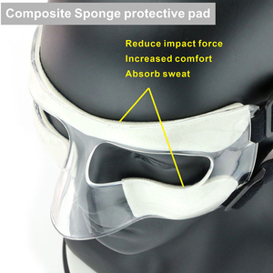 Protector facial deportivo transparente de talla única para baloncesto, protector facial ajustable con esponja de alta calidad - Product Image 6