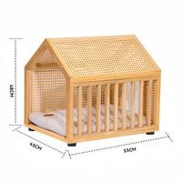 Lit de chat en rotin PVC haut de gamme forme rectangulaire monocouche Pet-Safe Scratch-Resistant Space-Saving Factory Wholesale