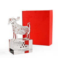 Trophée en cristal gravé à la main de haute qualité à prix abordable, design personnalisé gratuit, modèle des douze signes du zodiaque chinois, boîte cadeau