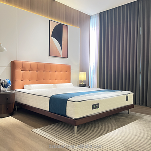 Casa camera da letto Set camera da letto moderna Design moderno <span class=keywords><strong>Deluxe</strong></span> letto matrimoniale in pelle letto appartamento Hotel letto - Product Image 2