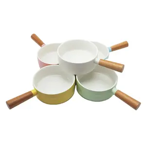 Ceramic Soup Bowl with handle Disposable Microwava ceramic curry bowl Wholesale