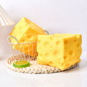 ของเล่นบีบชีสทรงลูกบาศก์ขนาดใหญ่พิเศษ ของเล่นบีบชีสแบบจำลอง ขนาดใหญ่พิเศษ บีบแล้วคืนรูปช้าๆ ของเล่นบีบแก้เครียด สำหรับผู้ใหญ่ ของขวัญ - Product Image 3
