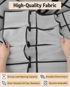 Heavy-Duty 16 Large Breathable Pockets Over Door <b>Shoe</b> Rack, for Entryway Closet & Bedroom Storage Organization - Product Image 3