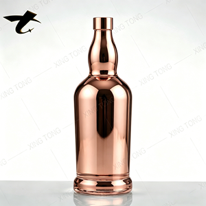 Botella de Vidrio Transparente Electrochapada de 500ml, 700ml, 750ml, Vacía, con Tapón de Corcho para Vodka, Brandy, Whisky, <span class=keywords><strong>Tequila</strong></span> - Product Image 2