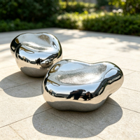 Sculpture moderne abstraite en acier inoxydable effet miroir, motif pavé, pour décoration artistique intérieure, cour et extérieur