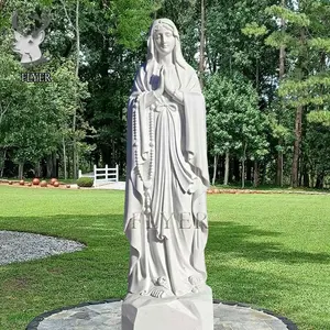 教会の装飾手彫り天然石カトリック等身大聖母マリア彫刻宗教的な大理石の像