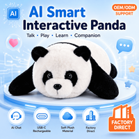 Jouets en peluche IA, PaPa Panda avec fonctions d'alimentation, de clignement des yeux et de sons interactifs, favorise l'empathie et la confiance chez les jeunes enfants, OEM/ODM