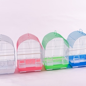 Pink Semi-Circle Bird Cage With Steel Wire Frame Plastic Tray Durable Indoor Small Pet Cage For Birds - Product Image 6
