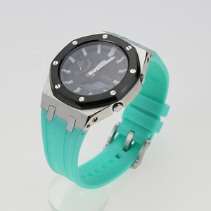 Mode luxe 316L acier remplacement Mods Kit bracelet en Silicone souple GA2100 Mod Kit boîtier de montre pour GA2100 <span class=keywords><strong>Gshock</strong></span> - Product Image 4