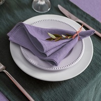 Serviettes en coton et lin classiques personnalisées, faites à la main, pour la cuisine, la maison, l'avion, blanches, unies, pour mariage