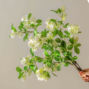 Stock d'usine – Bouquet artificiel moderne fait main de 72 cm, fleurs lilas, roses et blanches réalistes, feuilles <span class=keywords><strong>vertes</strong></span> – Pâques, Fête des Mères - Product Image 1
