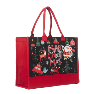 Sac fourre-tout en toile brodé personnalisé de Noël, nouveau style 2025, haute qualité, robuste, avec poignée solide et compartiments organisés - Product Image 3