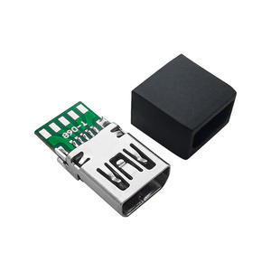 Connecteur <span class=keywords><strong>MINI</strong></span> <span class=keywords><strong>USB</strong></span> 10P Femelle Personnalisé en Usine, Type Sandwich avec PCB, Coque en Acier Inoxydable, 10 Points de Soudure - Product Image 1