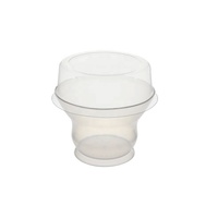 Gobelets en plastique transparents jetables pour mousse, tiramisu, gâteau, dessert, avec couvercle plat