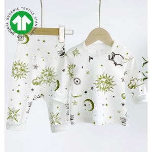 Benutzer definierte Fabrik GOTS Certified Organic Cotton Kinder Winterkleid ung Baby 2 PCS Pyjamas Private Print Logo Hohe Qualität - Product Image 1