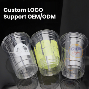 Biểu Tượng Tùy Chỉnh 12/14/16/18/20/24Oz Pha Lê Rõ Ràng Pet In Milkshake Sinh Tố Cà Phê Đá Cốc Nhựa Có Nắp Đậy - Product Image 3