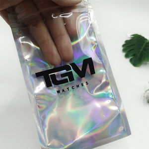 Meilleur prix, sac d'emballage personnalisé, écologique, recyclable, résistant à l'humidité, en aluminium holographique, avec fermeture éclair trois côtés, pour support de téléphone de marque - Product Image 4