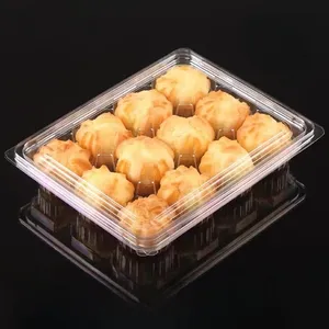 Factory Direct Custom PET 2/4/6/8/10 /12 Compartments Dessert Packaging Box Pastry Container Plastic Box