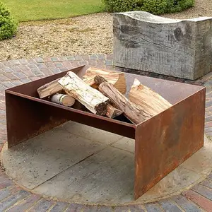 Corten steel fire pits fireplace grill wood charcoal stove garden barbecue grills portable charcoal barbecue gr