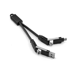 2024 nuevo todo en uno PD 60W carga rápida Multi cargador 4 en 1 Mini Cable llavero Usb C llavero Cable para Iphone Huawei