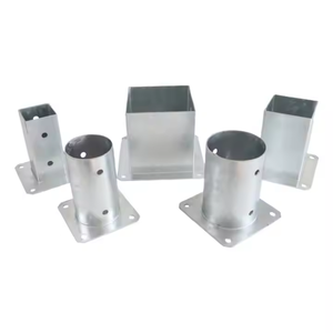 Manga atornillada galvanizada en caliente para <span class=keywords><strong>postes</strong></span> de madera <span class=keywords><strong>redondos</strong></span>, soporte de poste de metal resistente para valla de jardín, cubierta, soporte de pérgola - Product Image 5