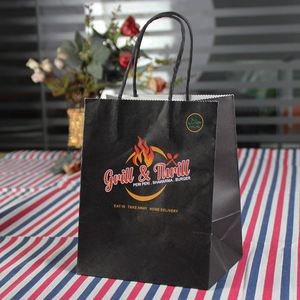 Bolsas de Regalo de Papel Kraft Marrón Biodegradables y Ecológicas Personalizadas al por Mayor, con Asa Troquelada, para Empacar Alimentos, Pasteles y Productos de Panadería - Product Image 5