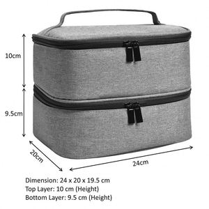 BSCI Factory Portable Roasted Nail Light Storage Bag Essential Oil Nail Polish Storage <b>Box</b> Double Layer 30 Grid Storage Bag - Product Image 4