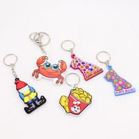 Vente chaude Personnalisé Forme Ronde PVC Porte-clés Conception Populaire Fer Estampage Promotion Cadeau Dessin Animé Inspiré En Caoutchouc Matériel