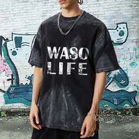 T-shirts en gros de la meilleure qualité, tie-dye, délavés à l'acide, surdimensionnés, respirants, col rond, en coton pour hommes