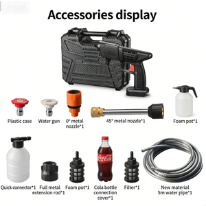 Pistolet de <span class=keywords><strong>nettoyage</strong></span> de voiture à batterie puissant, Laveuse portable au lithium pour la maison et le jardin - Product Image 2