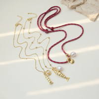 Collier en corde avec breloque poisson plaqué or cuivre, pendentif coquille Saint-Jacques perlée, style superposé pour fête à la plage, bijoux pour femme