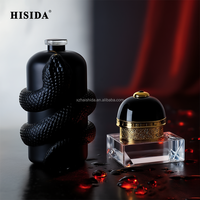 Nouveau Creative Crimp Mat Noir Parfum Bouteille Vide 100ml 150ml Irrégulier De Luxe Unique Bouteille De Parfum En Verre avec Forme De Serpent